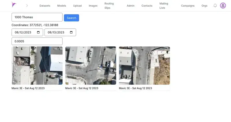 The search view of the Aerbits web app
